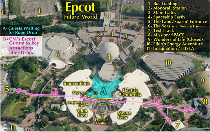 EPCOT rope drop from International Gateway The DIS Disney Discussion